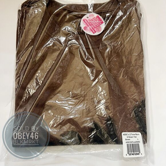 Anti Social Social Club Burn It Down Brown Tee ASSC  Brand New L - Picture 3 of 5